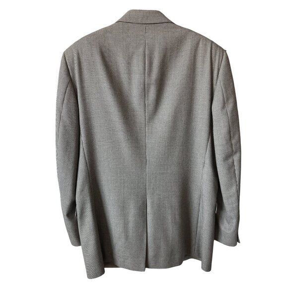 Jos. A. Bank Gordon Wool Black White Houndstooth Blazer 2-Button Lined Size 42L - Picture 3 of 7
